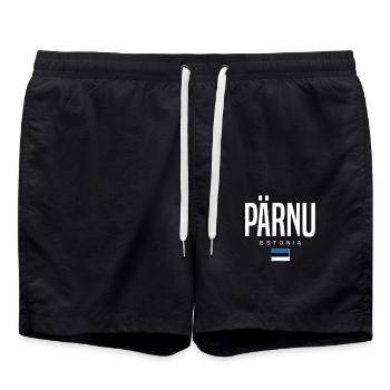 Pärnu, Estonia - Swim Trunks - black - Front - AI Model Male 185 light (185cm)
