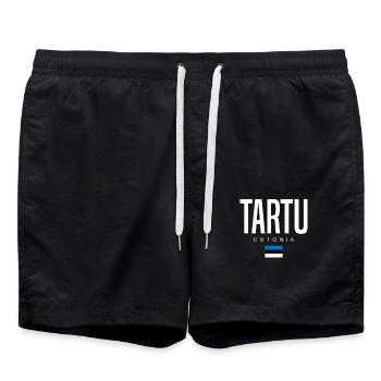 Tartu, Estonia - Swim Trunks - black - Front - AI Model Male 185 light (185cm)
