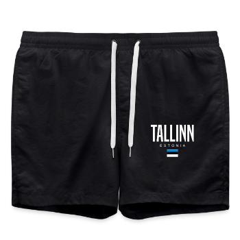 Tallinn Estonia - Swim Trunks - black - Front - AI Model Male 185 light (185cm)