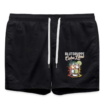 Blood Type Cuba Libre Cocktail Bartender - Swim Trunks - black - Front - AI Model Male 185 light (185cm)