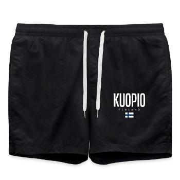 Kuopio Finnland - Badeshorts - Schwarz - Vorne - AI Model Male 185 light (185cm)