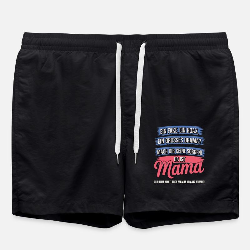 Da ist Mama – Heldin im Reimchaos - Badeshorts - Schwarz