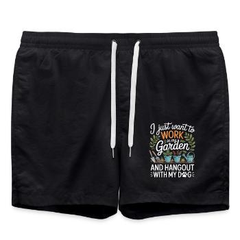 Jardinier amateur avec chien Jardin - Short de bain - noir - Devant - AI Model Male 185 light (185cm)