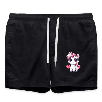 Magical Unicorn Heart - Swim Trunks - black - Front - AI Model Male 185 light (185cm)