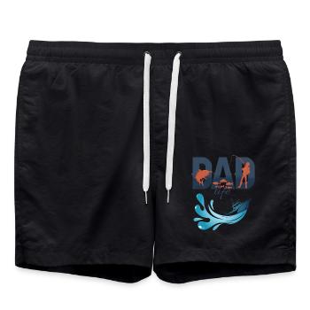 Dad Life Fishing Tee Perfect for Fisherman Dads - Swim Trunks - black - Front - AI Model Male 185 light (185cm)