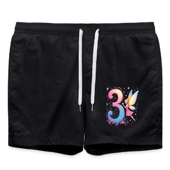 Douce Fée 3ème anniversaire pour les filles - Short de bain - noir - Devant - AI Model Male 185 light (185cm)