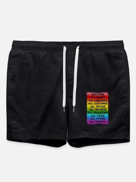 Regenbogen Pride LGBT Toleranz Liebe Gewinnt - Badeshorts - Schwarz