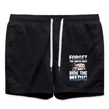 Forget the ambulance, drive the paramedic - Swim Trunks - black - Front - AI Model Male 185 light (185cm)