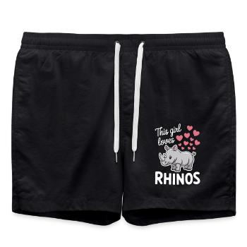 Rhino Disant Rhinos Drôle Rhino Cadeau - Short de bain - noir - Devant - AI Model Male 185 light (185cm)