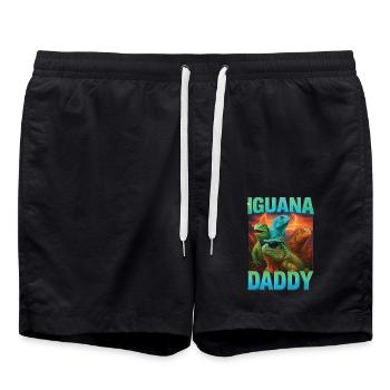 Leguan-Papa - Badeshorts - Schwarz - Vorne - AI Model Male 185 light (185cm)