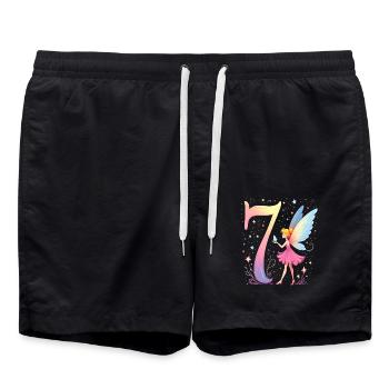 Douce Fée 7ème Anniversaire pour les filles - Short de bain - noir - Devant - AI Model Male 185 light (185cm)