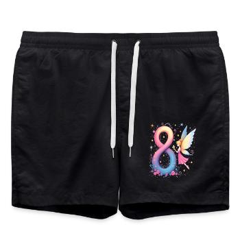 Douce Fée 8ème Anniversaire pour les filles - Short de bain - noir - Devant - AI Model Male 185 light (185cm)