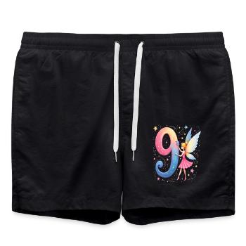 Douce Fée 9ème Anniversaire pour les filles - Short de bain - noir - Devant - AI Model Male 185 light (185cm)