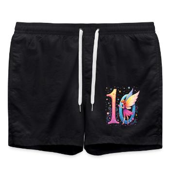 Douce Fée 10e anniversaire pour les filles - Short de bain - noir - Devant - AI Model Male 185 light (185cm)