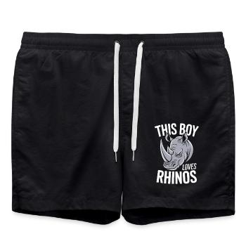 Rhino Disant Rhinos Drôle Rhino Cadeau - Short de bain - noir - Devant - AI Model Male 185 light (185cm)