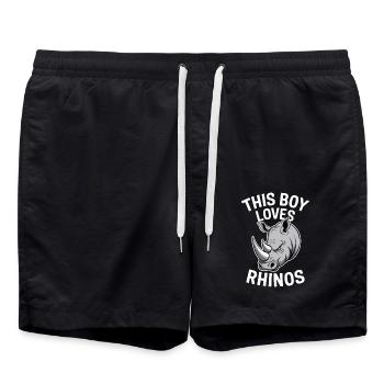 Rhino Disant Rhinos Drôle Rhino Cadeau - Short de bain - noir - Devant - AI Model Male 185 light (185cm)