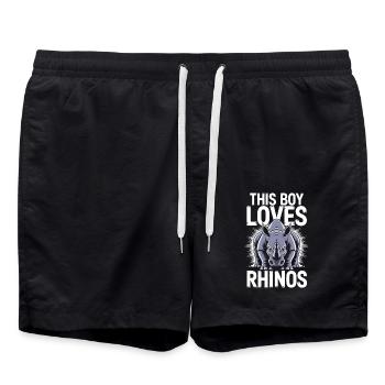 Rhino Disant Rhinos Drôle Rhino Cadeau - Short de bain - noir - Devant - AI Model Male 185 light (185cm)