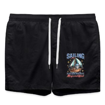 Sailing Is A Combination Of Magic And Maritime - Swim Trunks - black - Front - AI Model Male 185 light (185cm)