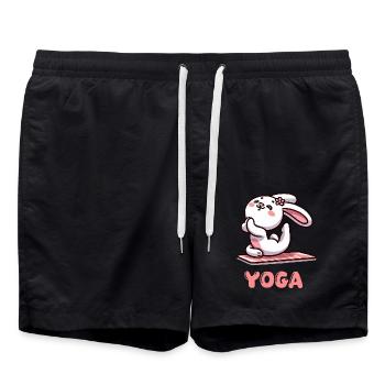 Yoga du lapin - Short de bain - noir - Devant - AI Model Male 185 light (185cm)