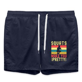 Les squats fanatiques de fitness vous rendent jolie - Short de bain - bleu marine - Devant - AI Model Male 185 light (185cm)