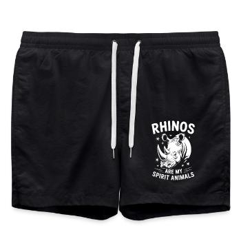 Rhino Disant Rhinos Drôle Rhino Cadeau - Short de bain - noir - Devant - AI Model Male 185 light (185cm)