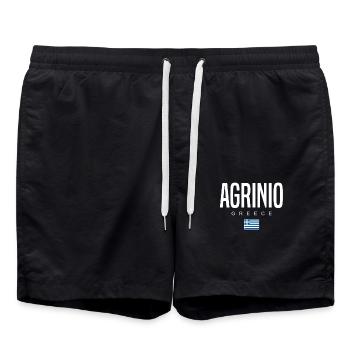 Agrinio Griechenland - Badeshorts - Schwarz - Vorne - AI Model Male 185 light (185cm)