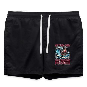 Sailing Let's Sail Away From Adulting Fisherman - Badeshorts - Schwarz - Vorne - AI Model Male 185 light (185cm)