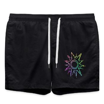 Sun colorful gradient - Swim Trunks - black - Front - AI Model Male 185 light (185cm)
