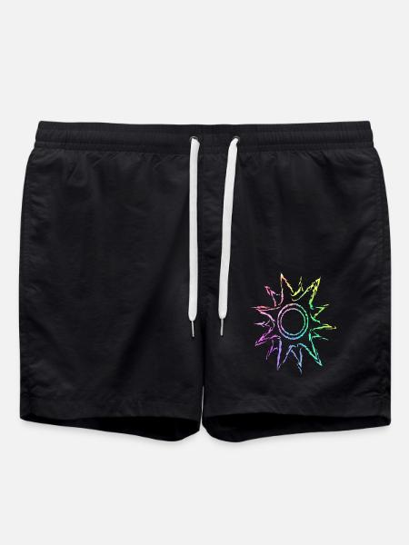 Sonne bunter Farbverlauf - Badeshorts - Schwarz