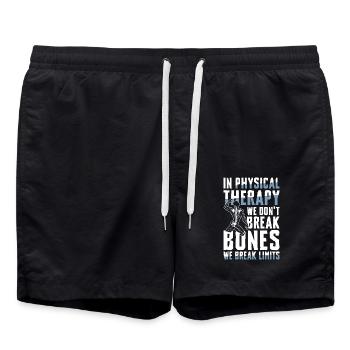 Physiotherapie Grenzen Überwinden Mit Haltung - Badeshorts - Schwarz - Vorne - AI Model Male 185 light (185cm)