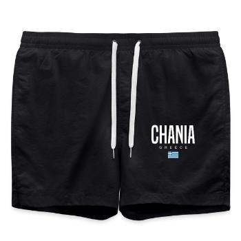 La Canée, Grèce - Short de bain - noir - Devant - AI Model Male 185 light (185cm)