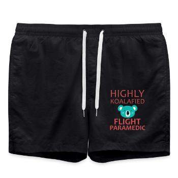 Flight Paramedic koalafied air rescue - Swim Trunks - black - Front - AI Model Male 185 light (185cm)