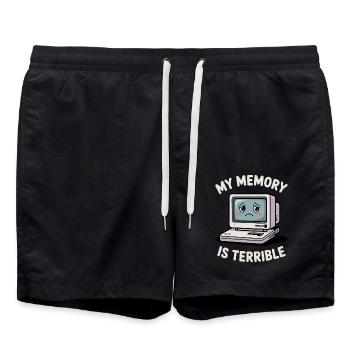Mein Gedächtnis ist schrecklich Lustig Computer Lustig Codierung - Badeshorts - Schwarz - Vorne - AI Model Male 185 light (185cm)