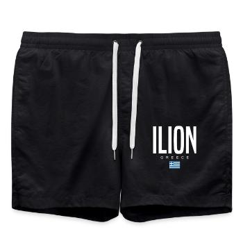 Ilion, Greece - Swim Trunks - black - Front - AI Model Male 185 light (185cm)