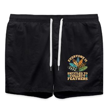 Ornithology Everyone Is Entitled To Bird Watching - Swim Trunks - black - Front - AI Model Male 185 light (185cm)