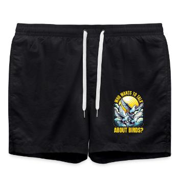 Ornithology Who Wants To Talk About Birdwatching - Swim Trunks - black - Front - AI Model Male 185 light (185cm)
