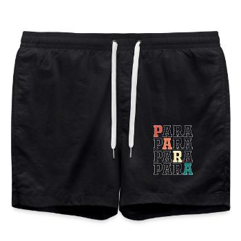 Paraéducateur Enseignant Assistant Paraprofessionnel - Short de bain - noir - Devant - AI Model Male 185 light (185cm)