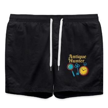 Antique Hunter Flea Market Collectible Retro - Swim Trunks - black - Front - AI Model Male 185 light (185cm)