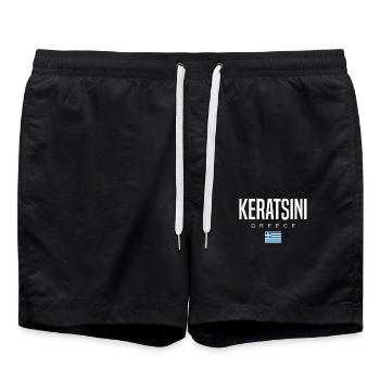 Keratsini, Greece - Swim Trunks - black - Front - AI Model Male 185 light (185cm)