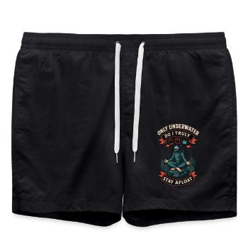 Diving Ocean Diver Underwater Afloate - Swim Trunks - black - Front - AI Model Male 185 light (185cm)