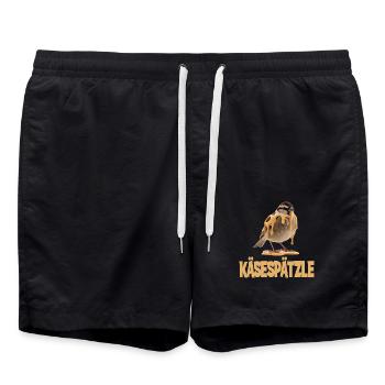 Käsespätzle Vogel Illustratif Humoristique - Short de bain - noir - Devant - AI Model Male 185 light (185cm)