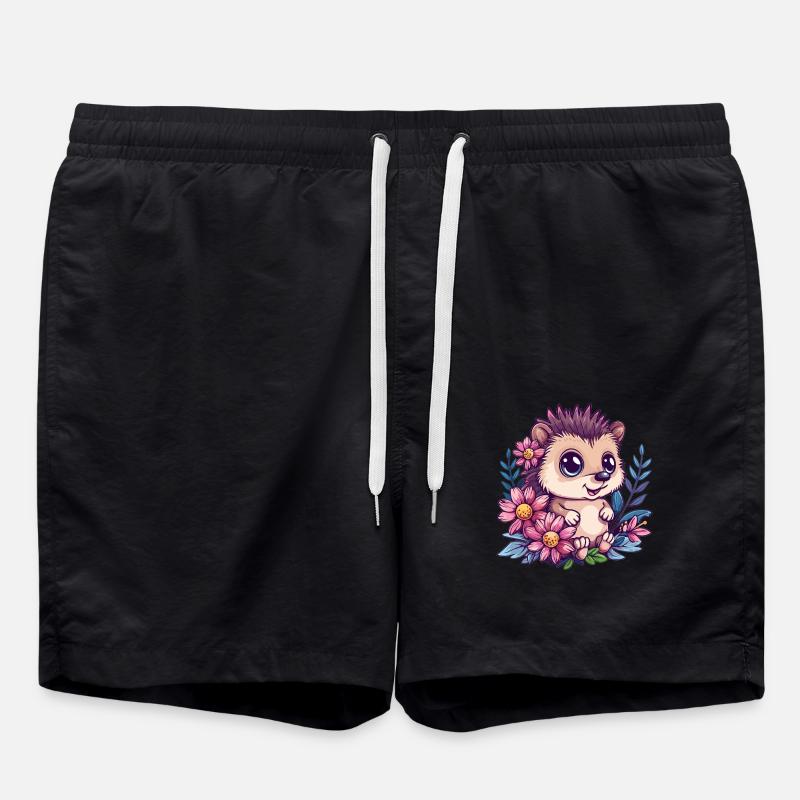 Flower hedgehogs to cuddle - Swim Trunks - black