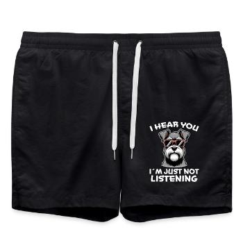 Schnauzer Spruch Lustiges Schnauzer Geschenk - Badeshorts - Schwarz - Vorne - AI Model Male 185 light (185cm)