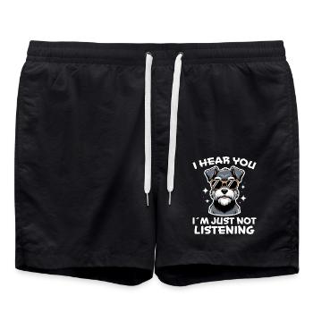 Schnauzer Spruch Lustiges Schnauzer Geschenk - Badeshorts - Schwarz - Vorne - AI Model Male 185 light (185cm)