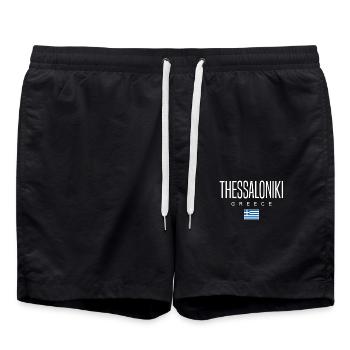 Thessaloniki Greece - Swim Trunks - black - Front - AI Model Male 185 light (185cm)