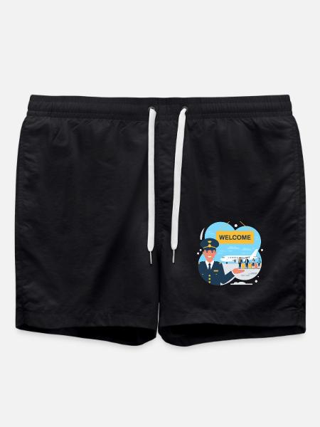 IMMIGRATION, WELCOME - Swim Trunks - black
