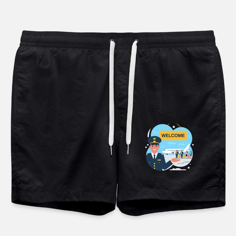 IMMIGRATION, WELCOME - Swim Trunks - black