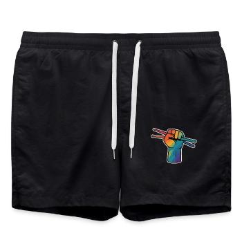 Puissance du batteur – Rainbow Fist - Short de bain - noir - Devant - AI Model Male 185 light (185cm)