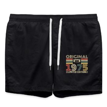 50 Years 1975 Vintage Retro Birthday Gift - Swim Trunks - black - Front - AI Model Male 185 light (185cm)