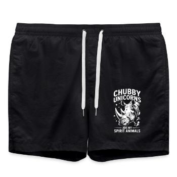Rhino Disant Rhinos Drôle Rhino Cadeau - Short de bain - noir - Devant - AI Model Male 185 light (185cm)
